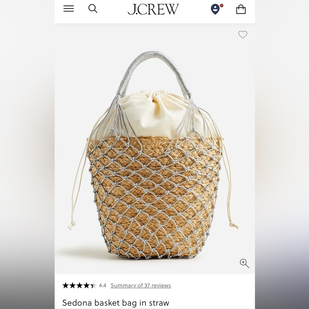 J. Crew Basket Bag in Straw